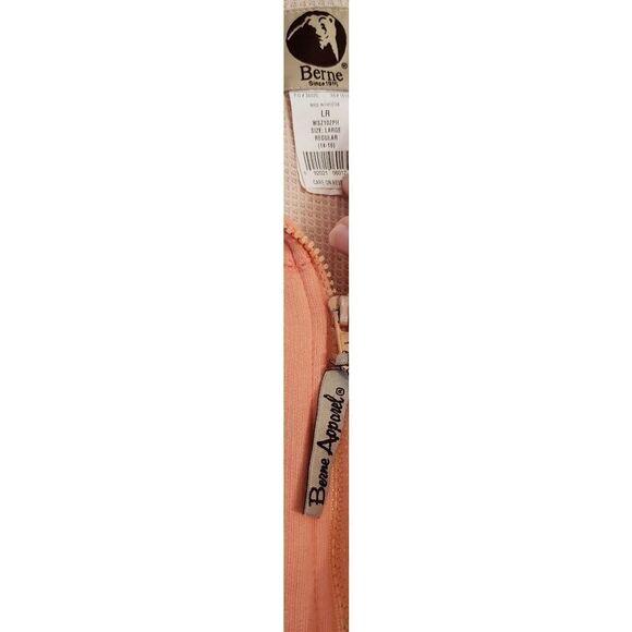 Thermal Lined Peach/White Heavy Sweatshirt Jacket Sz L - Picture 7 of 7